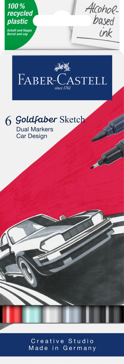 SKETCH MARKER 2 CAPETE SET 6 CAR DESIGN GOLDFABER FABER-CASTELL SKETCH MARKER 2 CAPETE SET 6 CAR DESIGN GOLDFABER FABER-CASTELL